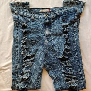 GJG Denim Distressed Skinny Stretch Women's Jeans Size 1XL 34 X 34